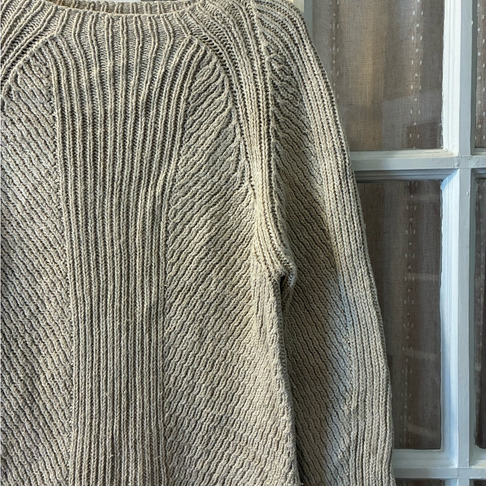 100% Natural Fiber Cozy Beige J.Jill Knit Sweater